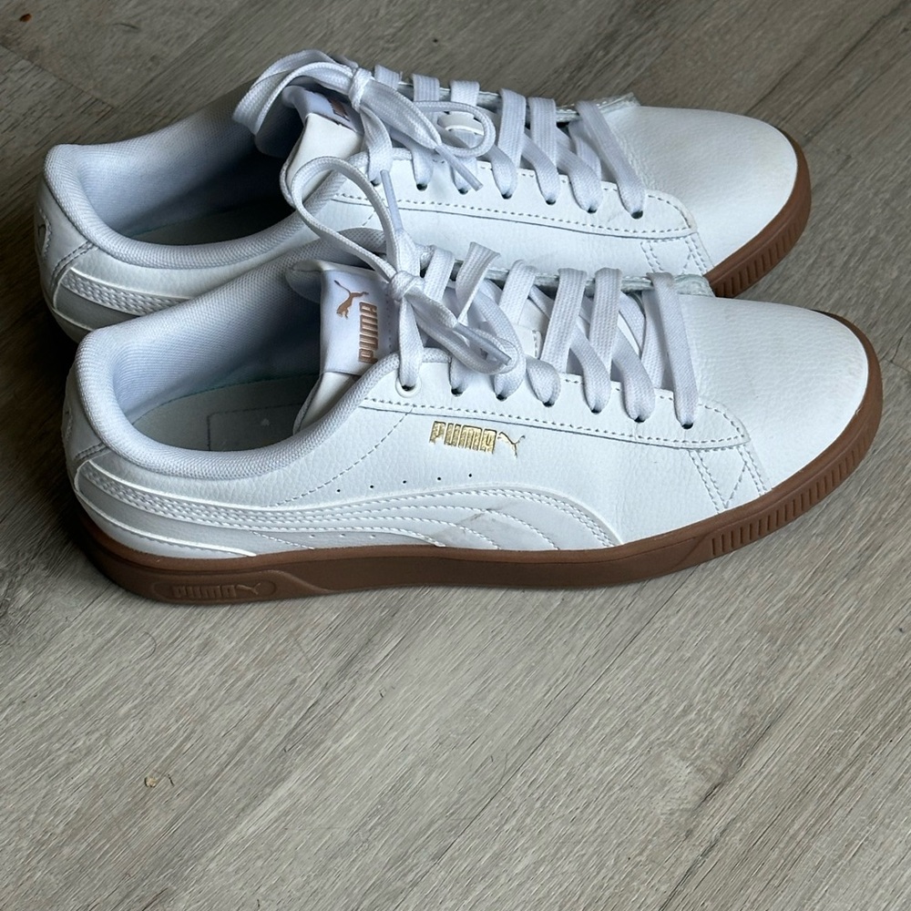 Puma White and Brown Women's Sneakers